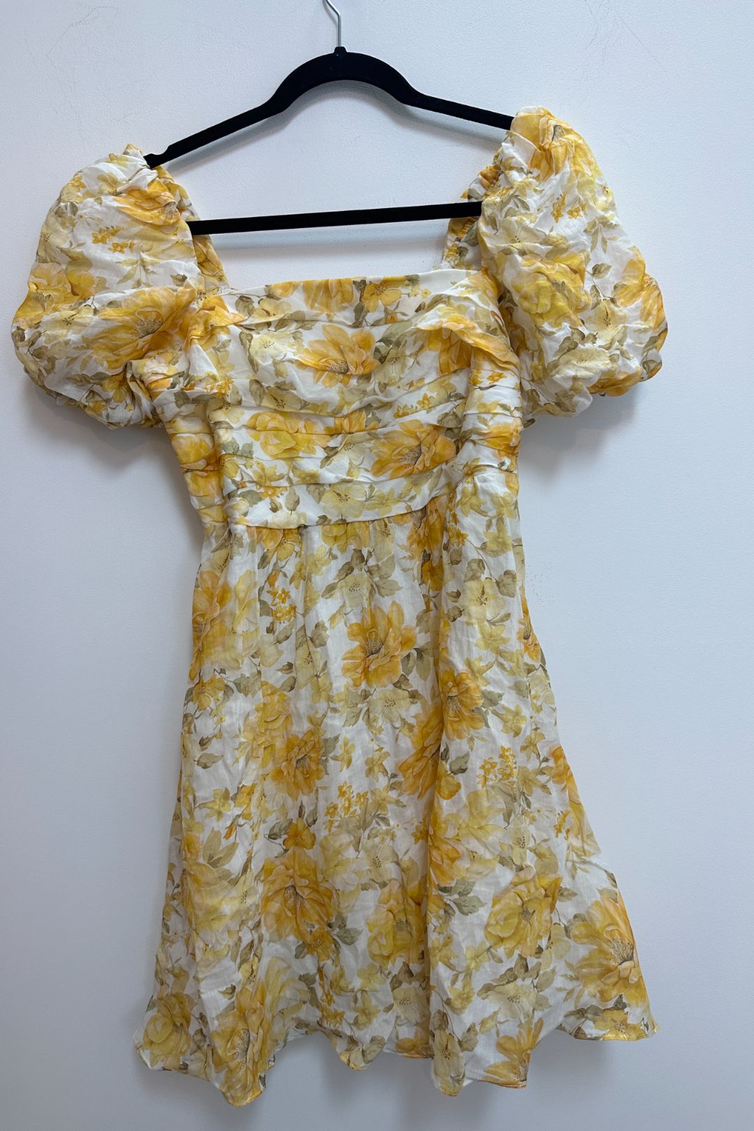 Liana Floral Print Puff-Sleeve Mini Dress