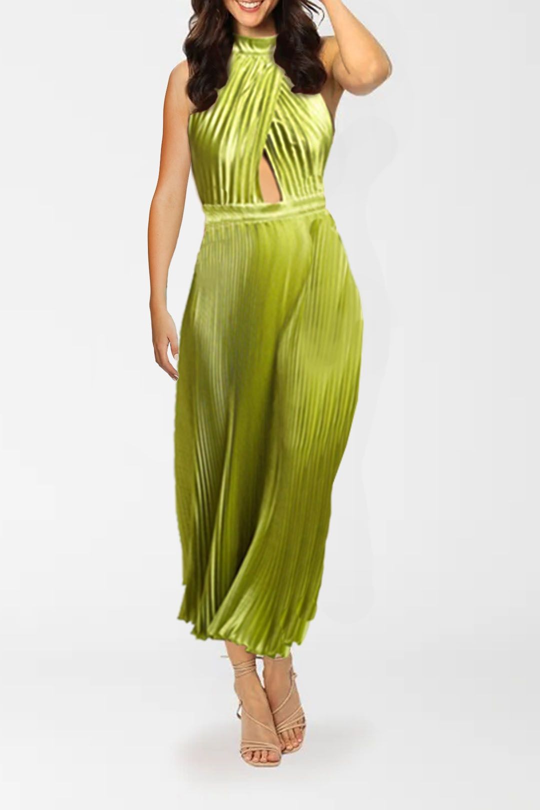 Lidee Renaissance Split Gown Green