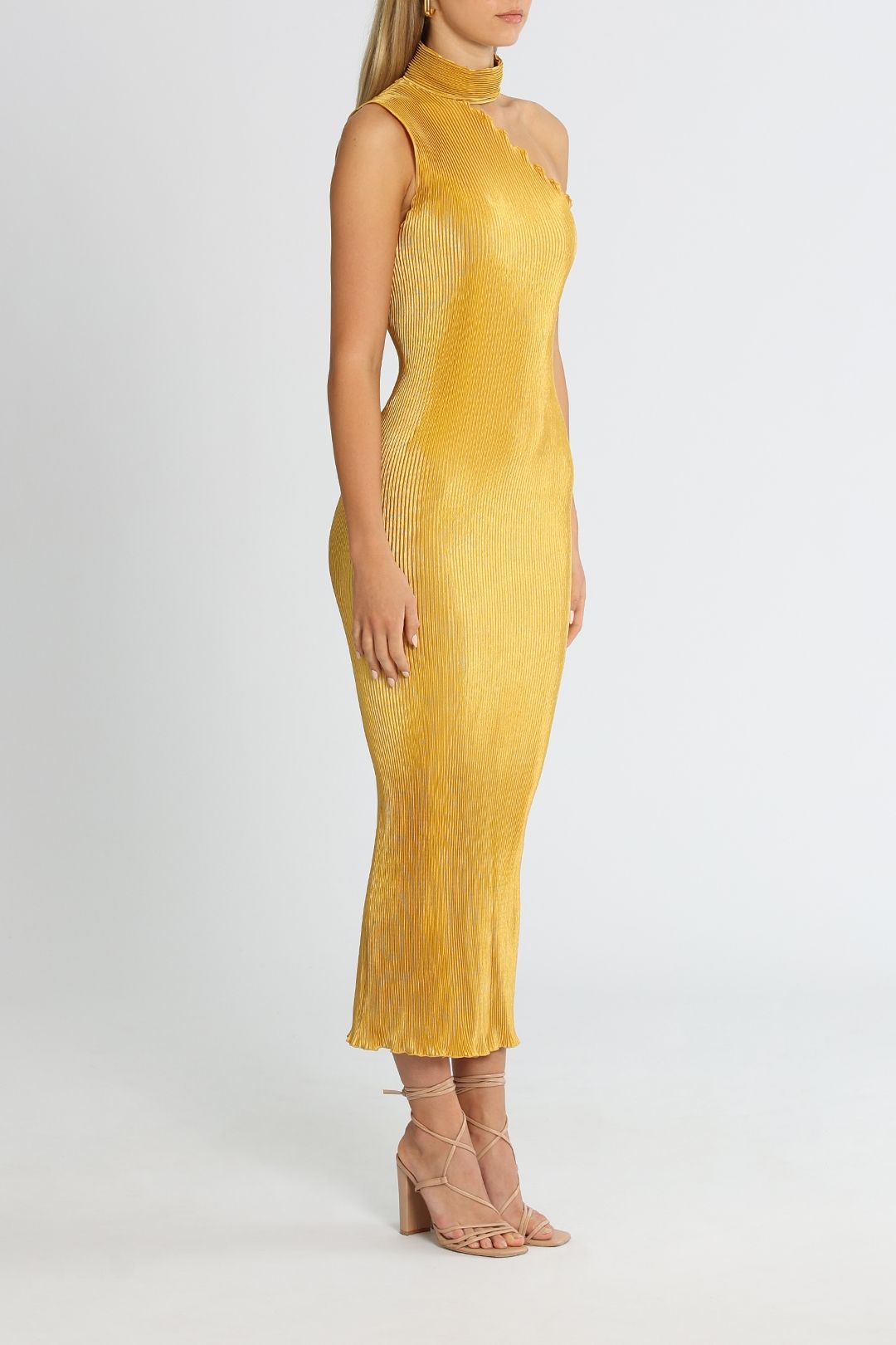 Lidee Soiree 90S Gown Marigold Asymmetric