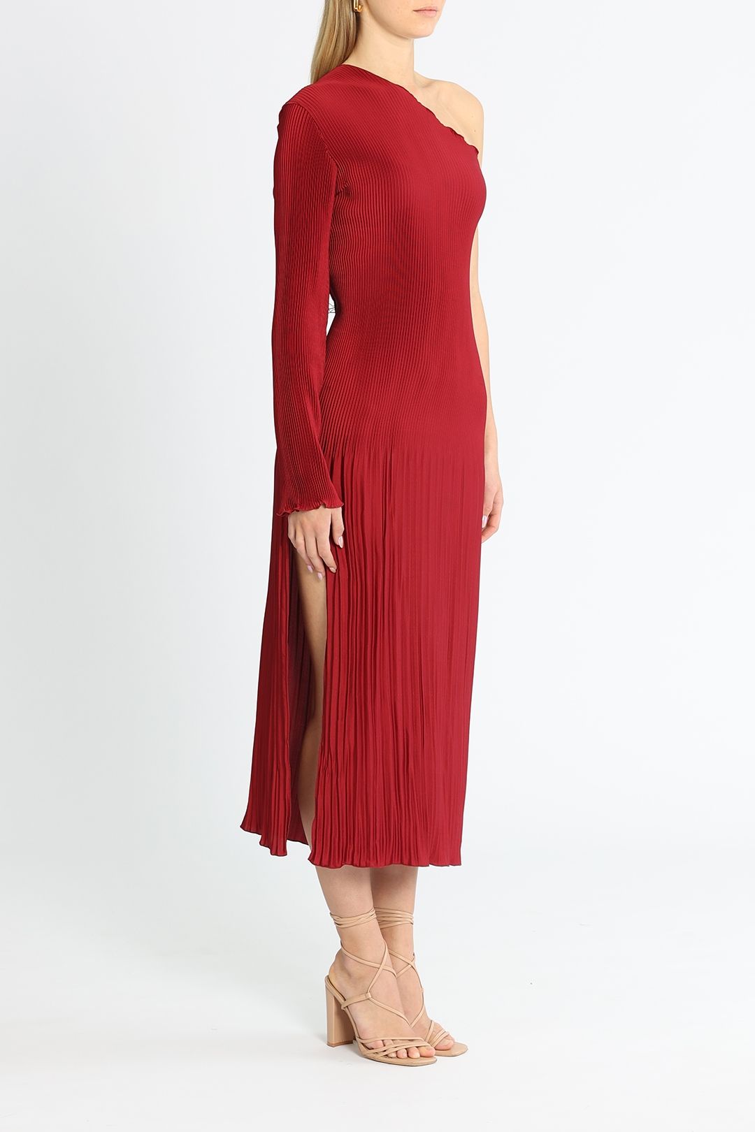 Lidee Soiree Gigi Gown Sleeved Ruby Side Split