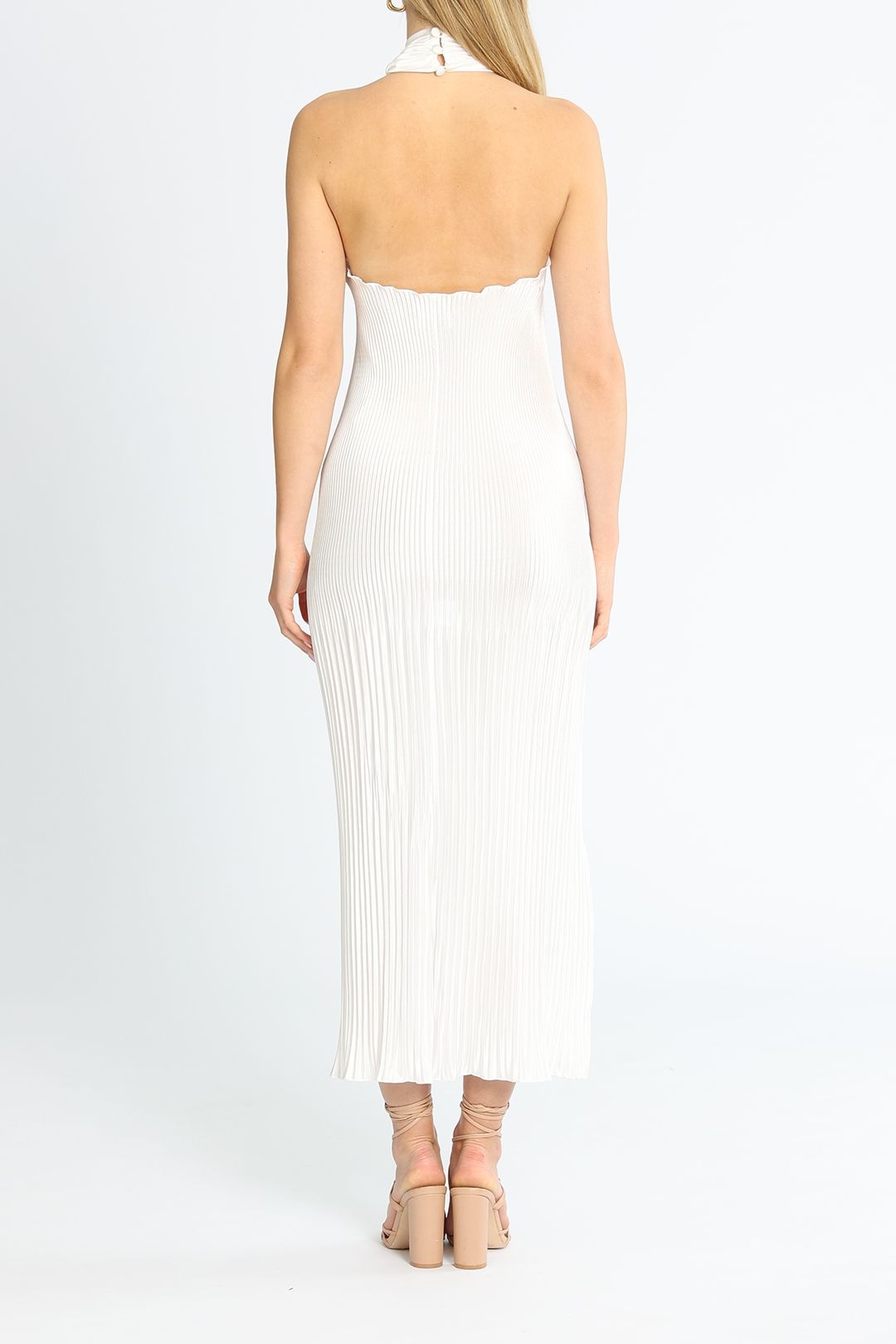 lidee soiree pleated halter dress Lidee Soiree Pleated Halter Gown Frocked Dress Hire