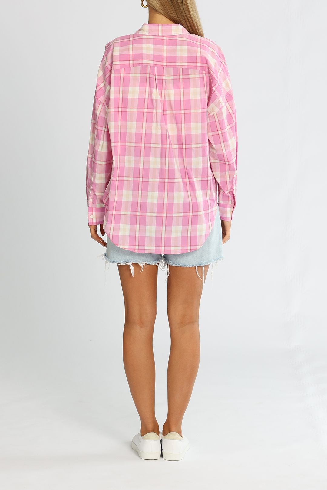 LMND Chiara Shirt Pink Check Collared