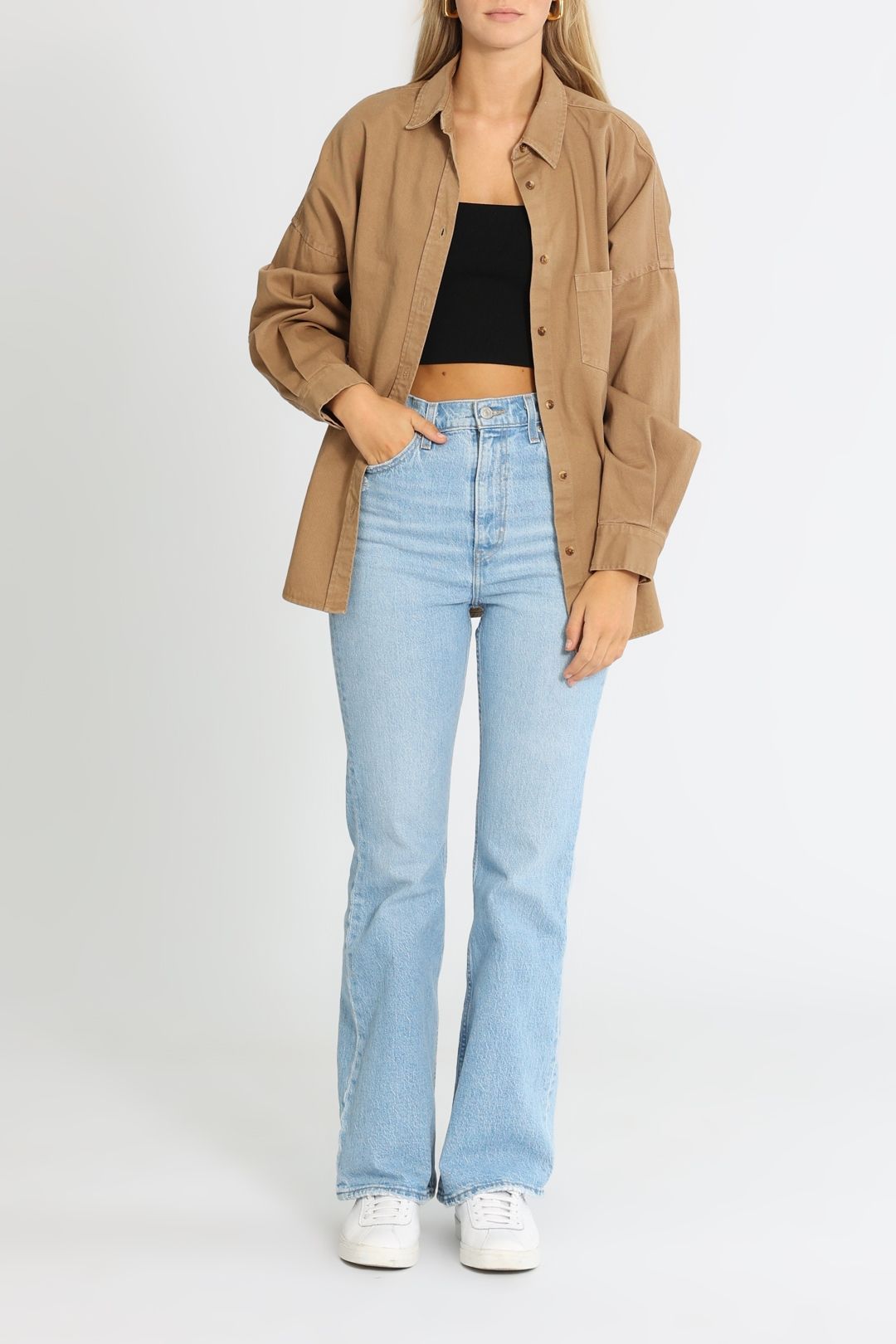 LMND Diaz Long Sleeve Shirt Toffee Brown