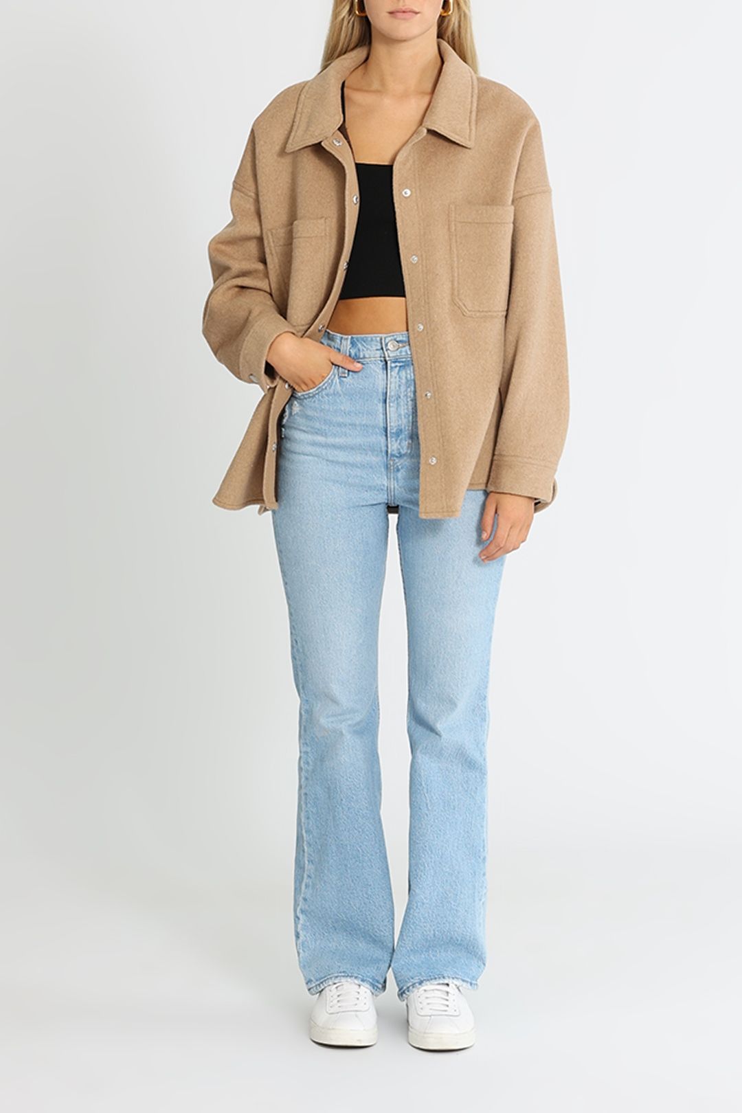 LMND Diaz Shacket Felt Croissant