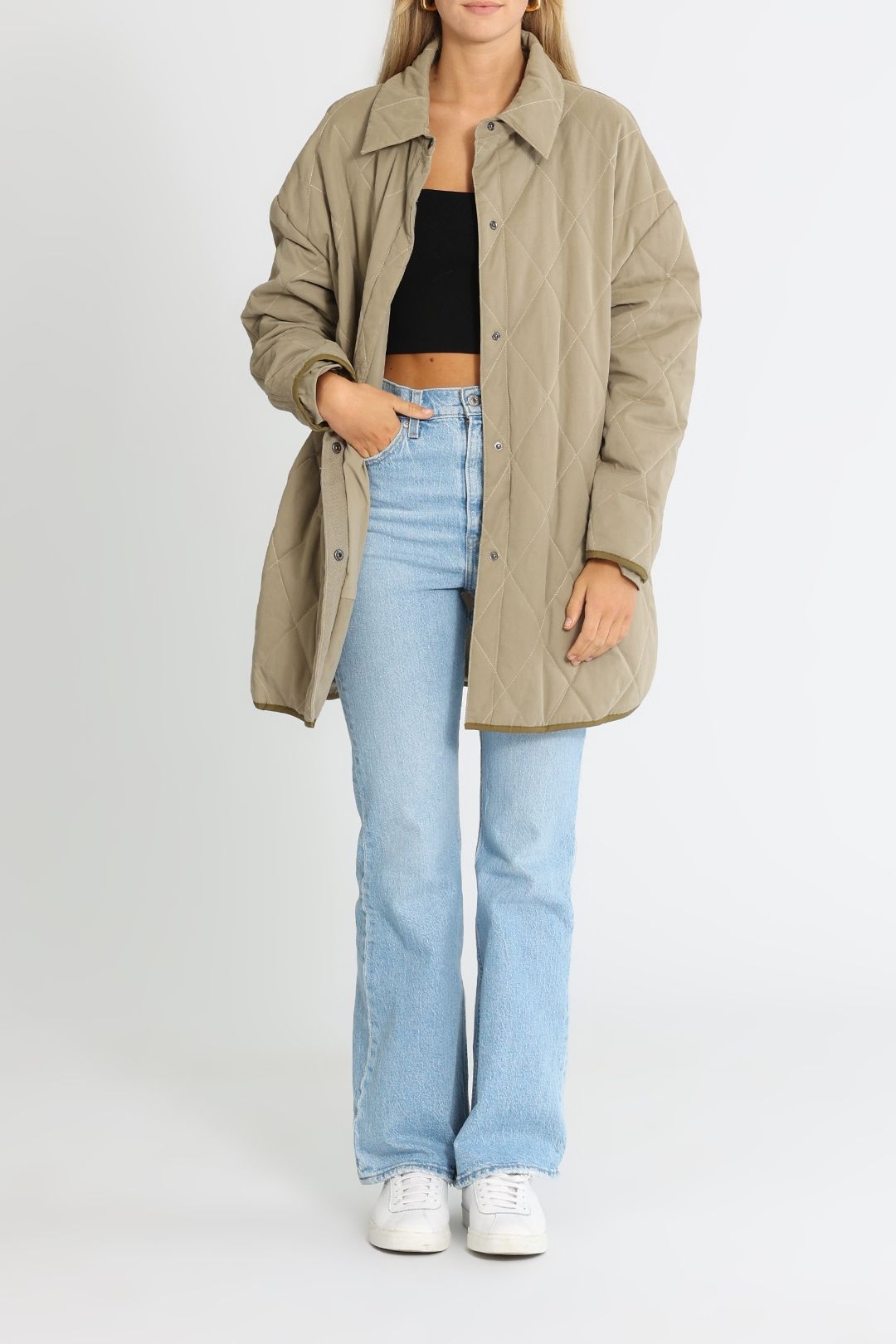 LMND Parker Quilted Jacket Herbal