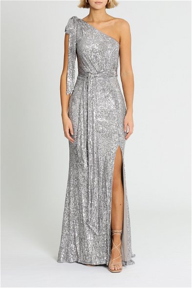 Scala Sequin Gown in Pewter by Love Honor for Hire | GlamCorner