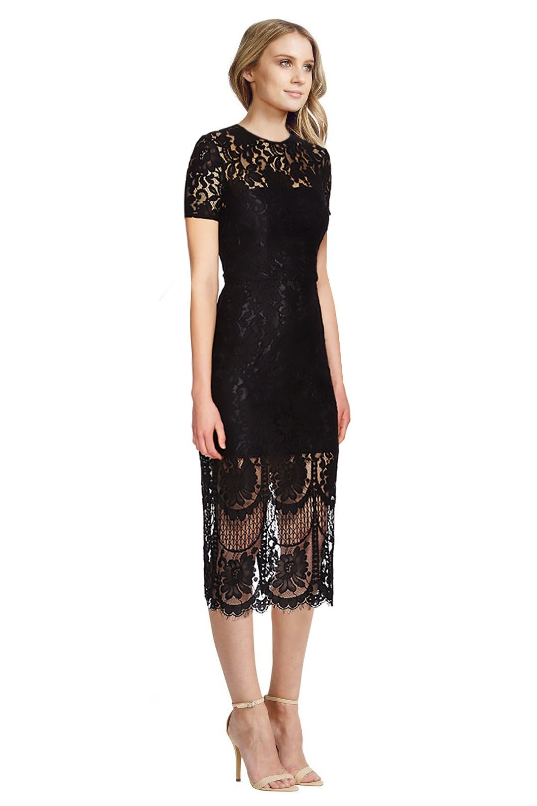 Black Halo Lace Sheath Dress by Lover for Rent GlamCorner