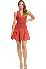 Lover - Garland Sleeveless Mini Dress - Umber - Front