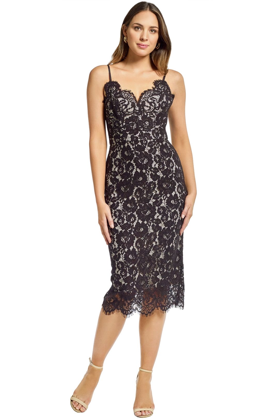 A fine romance black lace sheath dress cheap