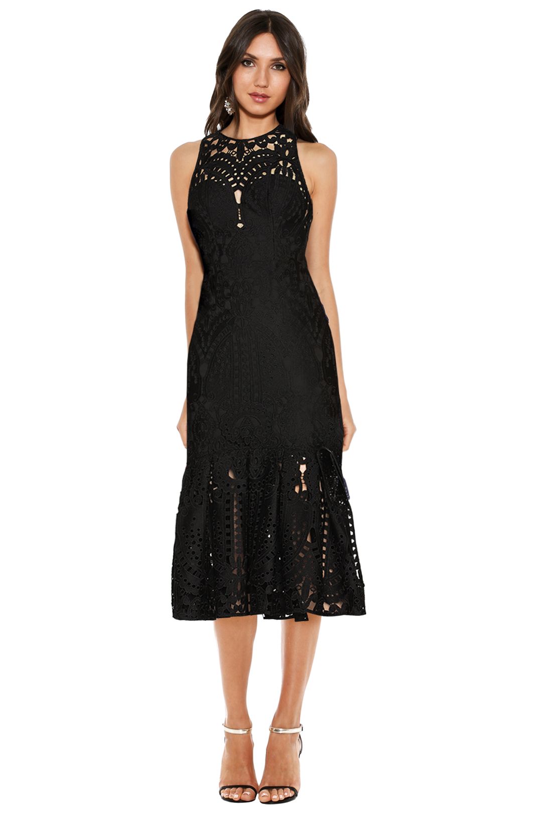 Harmony Cut Out Midi Dress - Black