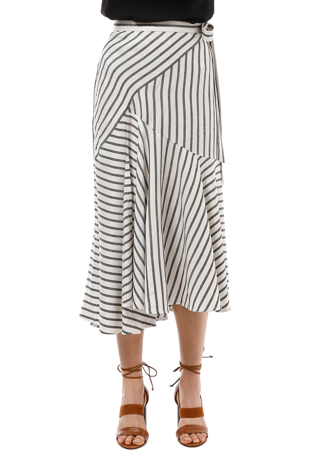Lover the Label - Marinere Midi Skirt - Stripe - Front Crop