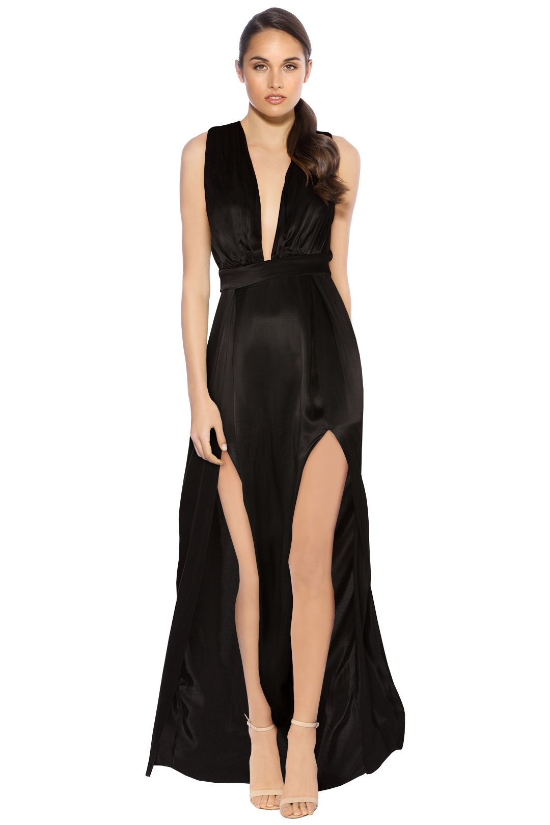 Lovers & Friends - Naoli Gown - Black - Front