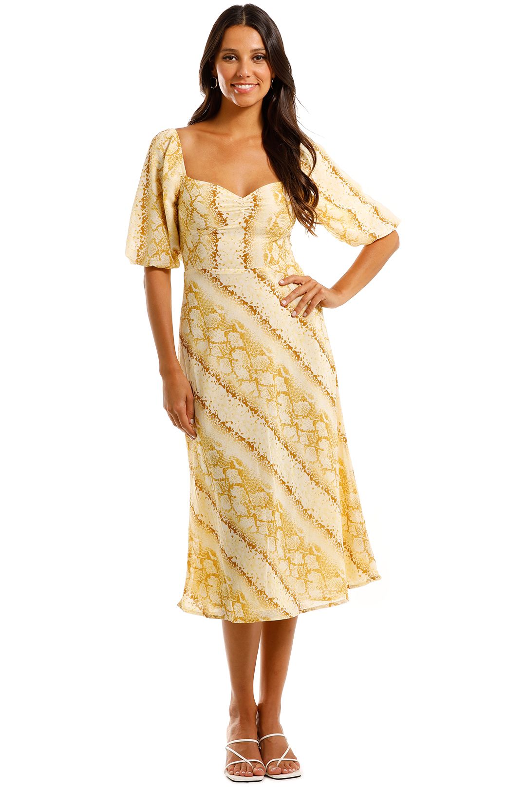 Lulu and Rose Cali Snake Print Midi Dress