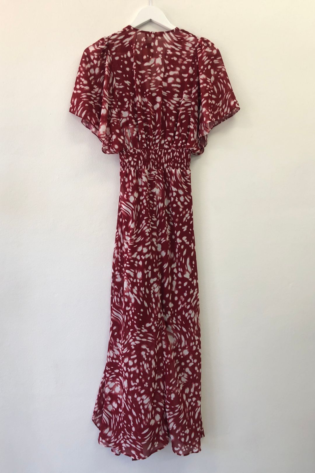 Buy Chiffon Red Print Long Dress | Maje | GlamCorner