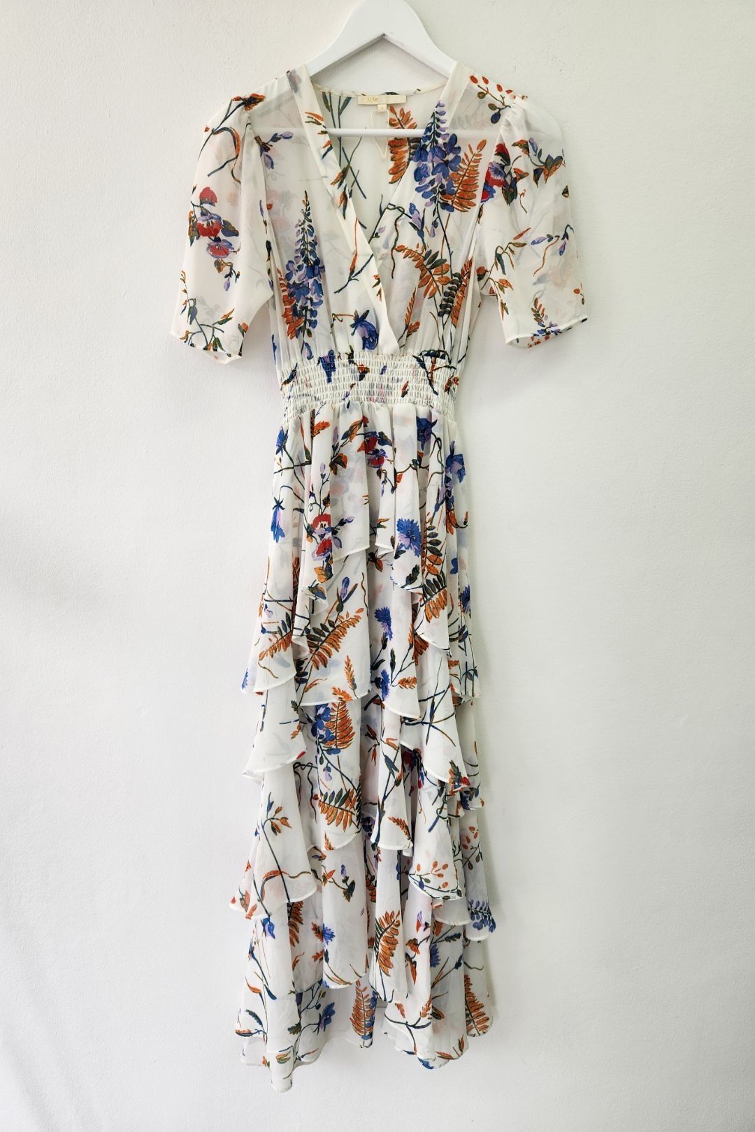 Maje - Floral Print Ruffled Crepe Maxi Dress