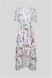 Maje - Floral Print Ruffled Crepe Maxi Dress