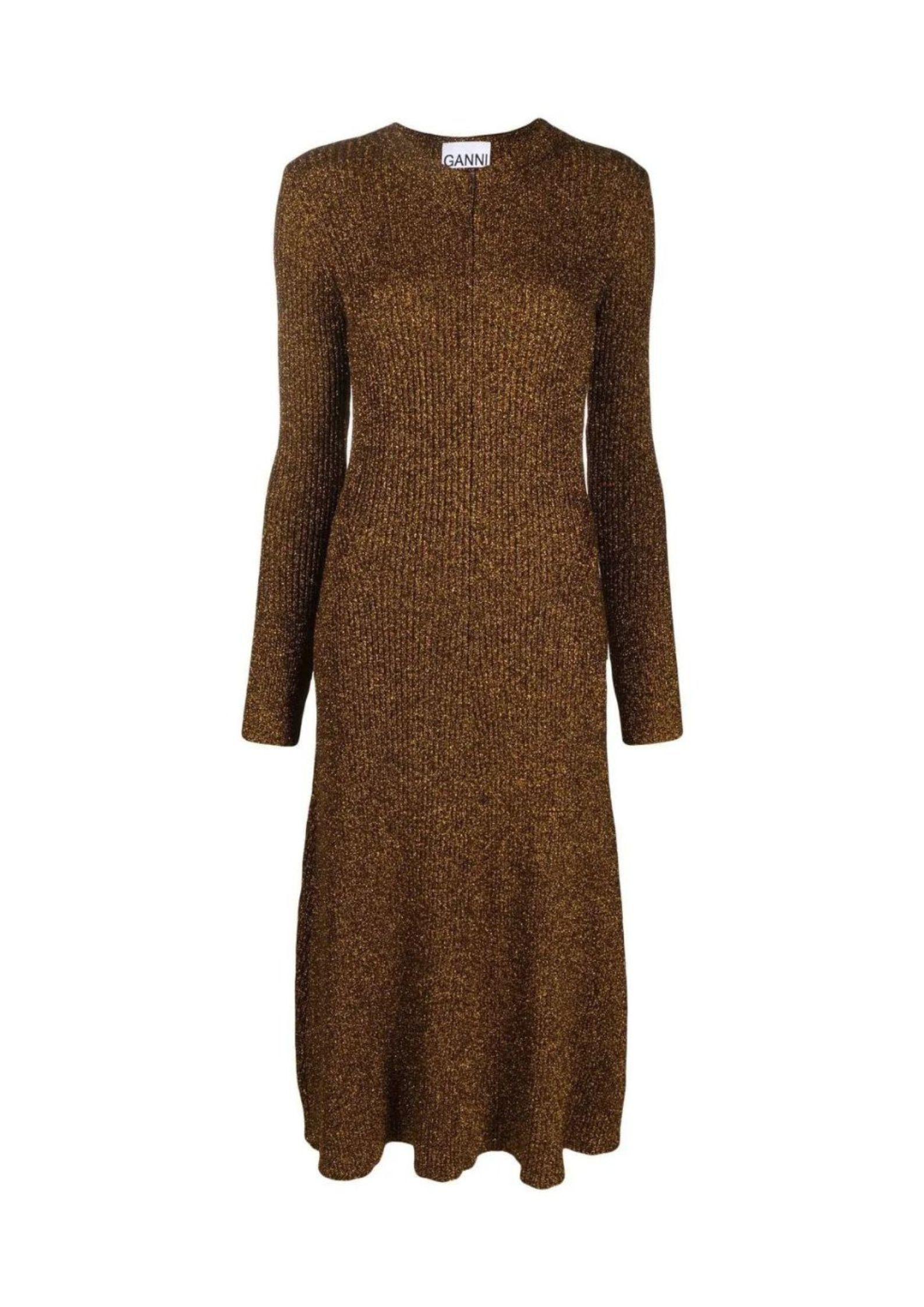 Ganni Glitter Knit Midi Dress