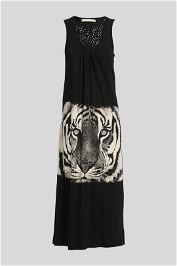 Printed Back Tiger Midi Dress