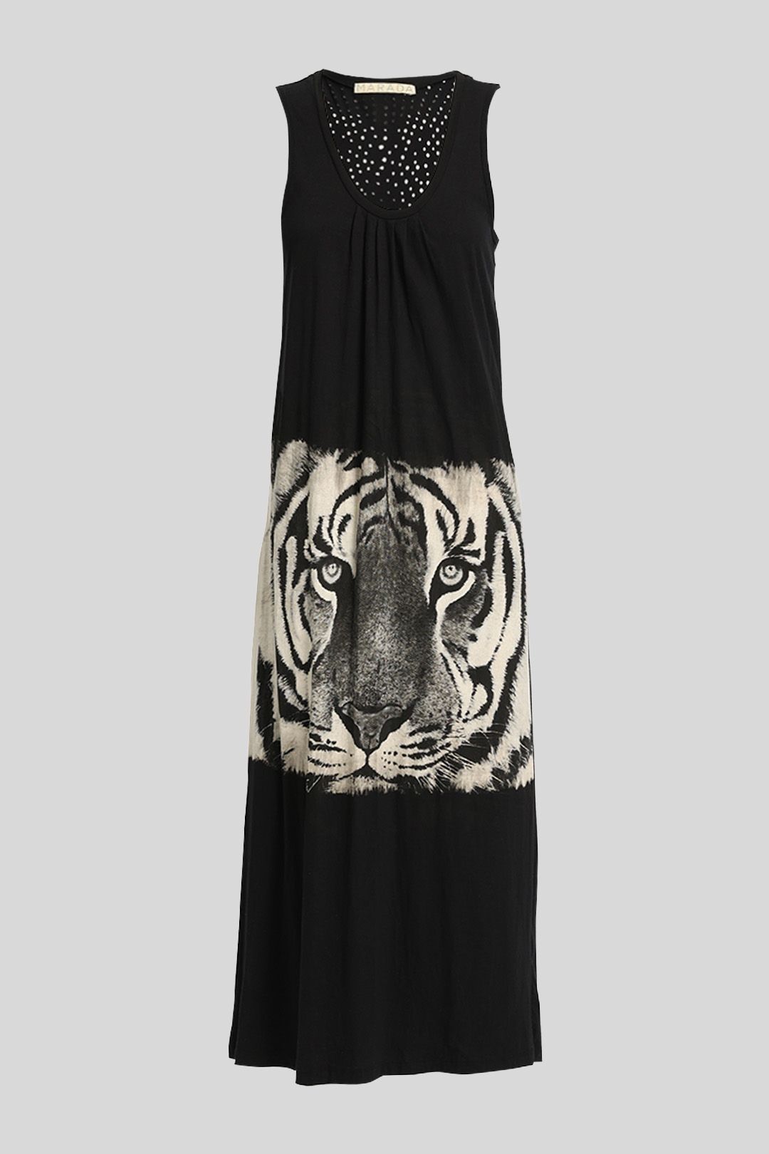 Printed Back Tiger Midi Dress