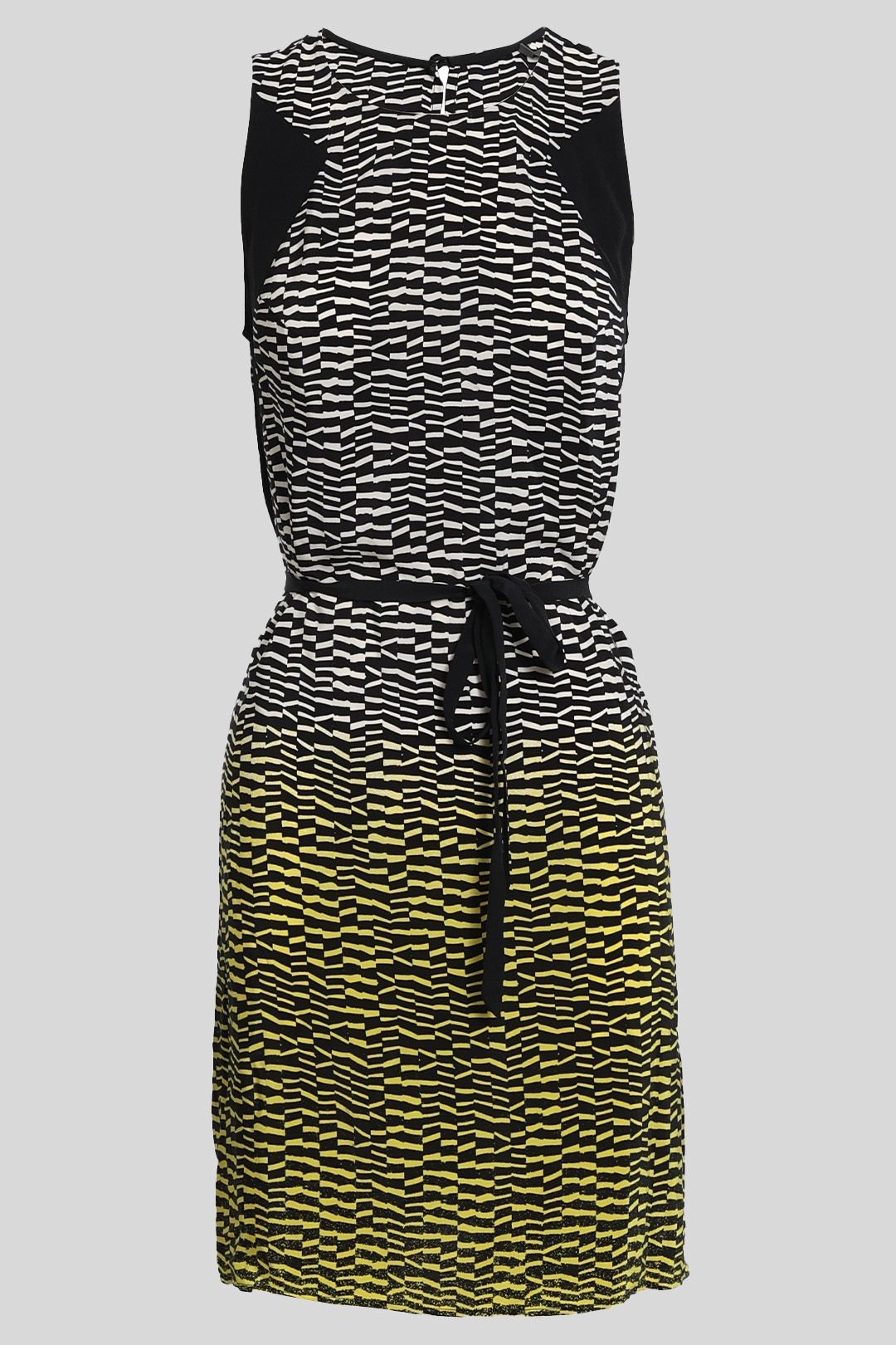 Two-Tone Abstract Print Short Dress