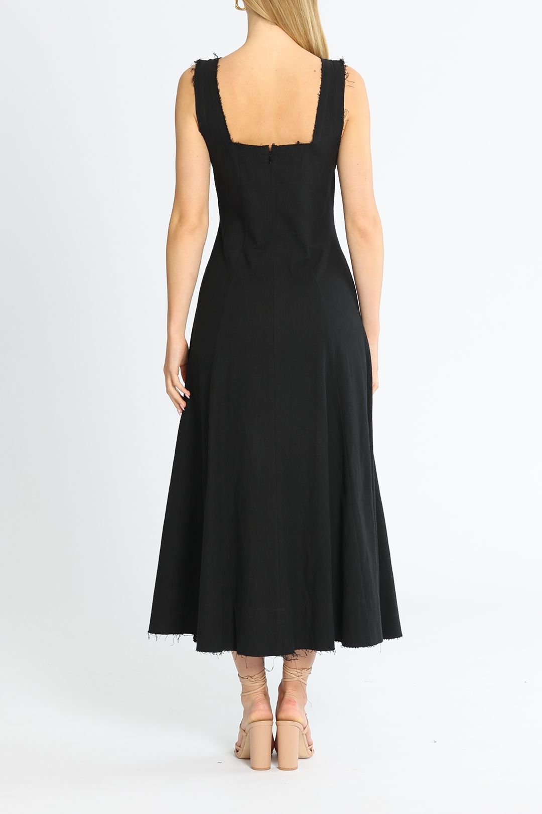Marle Anouk Maxi Dress Black Flared Skirt