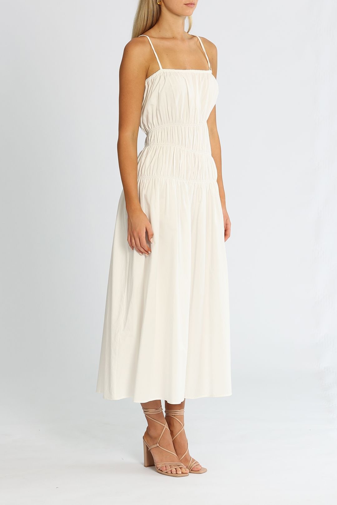 Hire Matilde Cotton Dress in Milk Marle GlamCorner