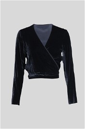 Metalicus Navy Velvet Ballet Wrap Jacket