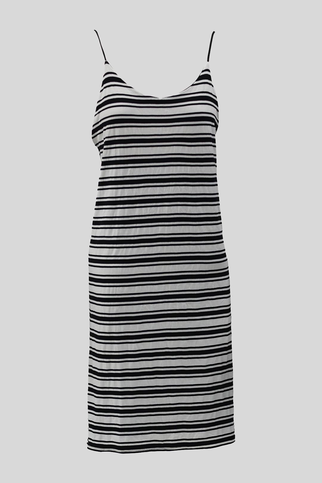 Black and white striped spaghetti strap dress sales