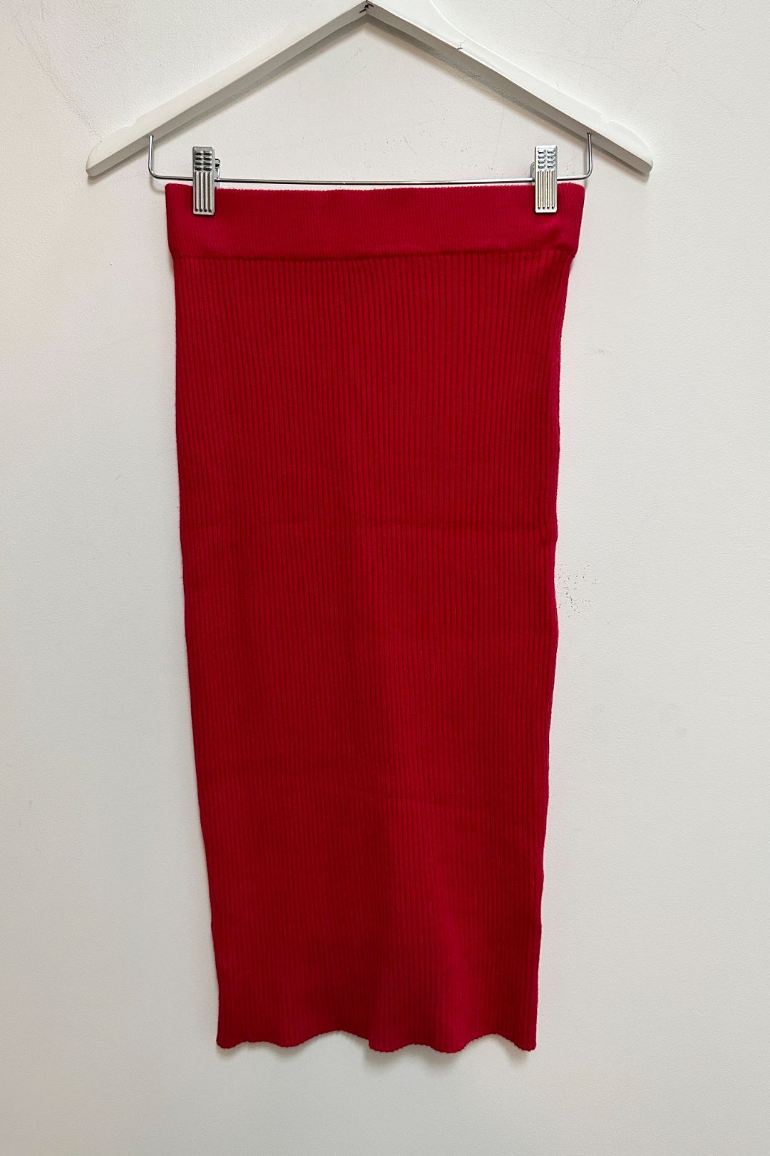 Metalicus Sia Rib Tube Skirt in Red