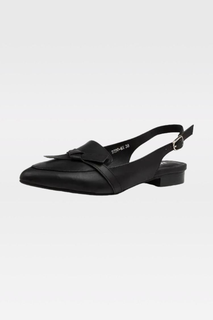 Buy Dido Black Leather Slingback Flat Heel Midas GlamCorner