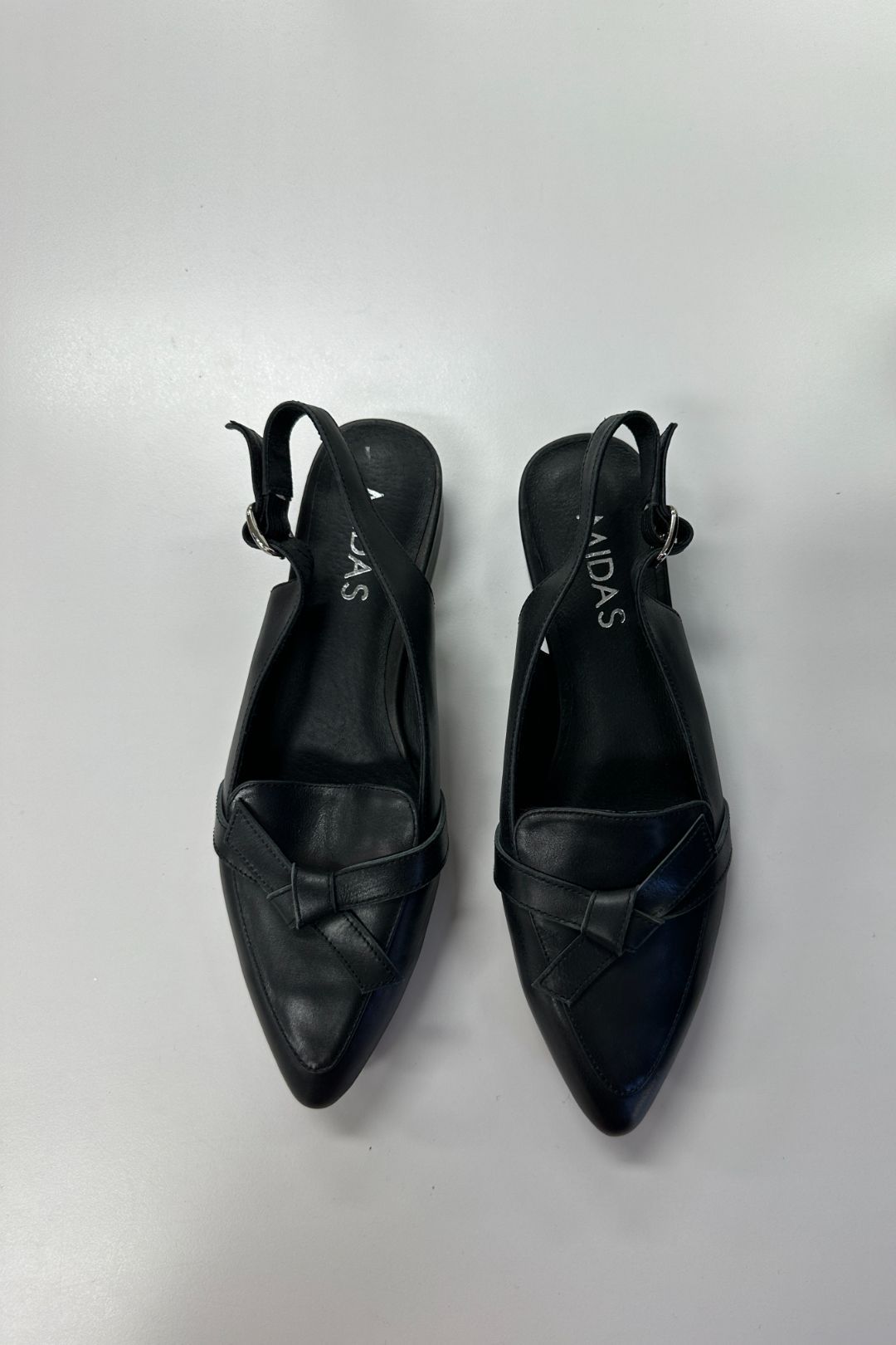 Buy Dido Black Leather Slingback Flat Heel Midas GlamCorner