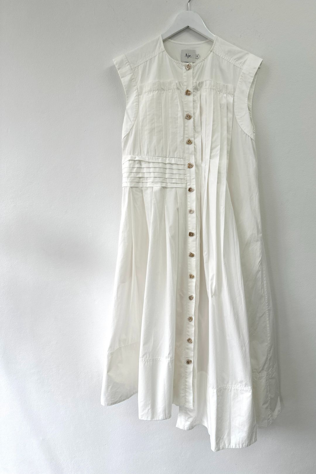 AJE - Midsummer White Cotton Midi Dress