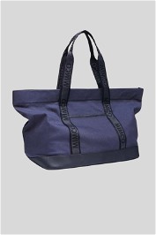 Mimco Oversized Canvas Logo Tote in Blue