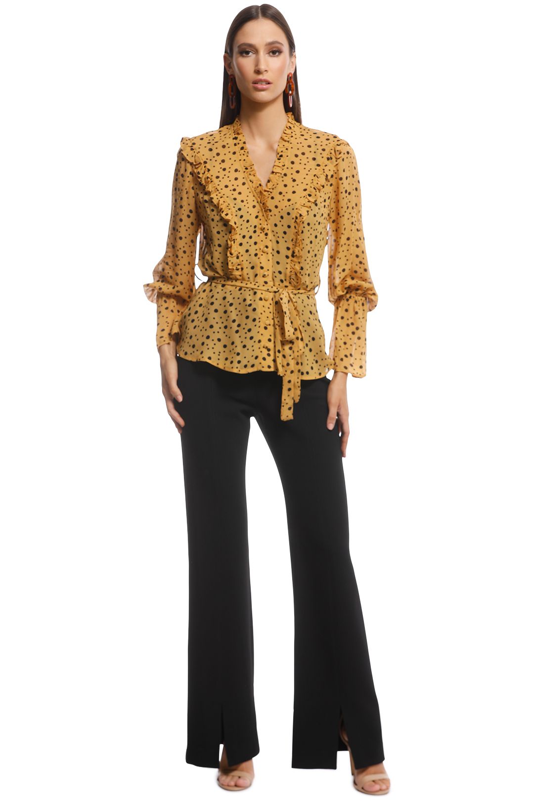 Ministry of Style - Songbird Top - Yellow Polkadot - Front
