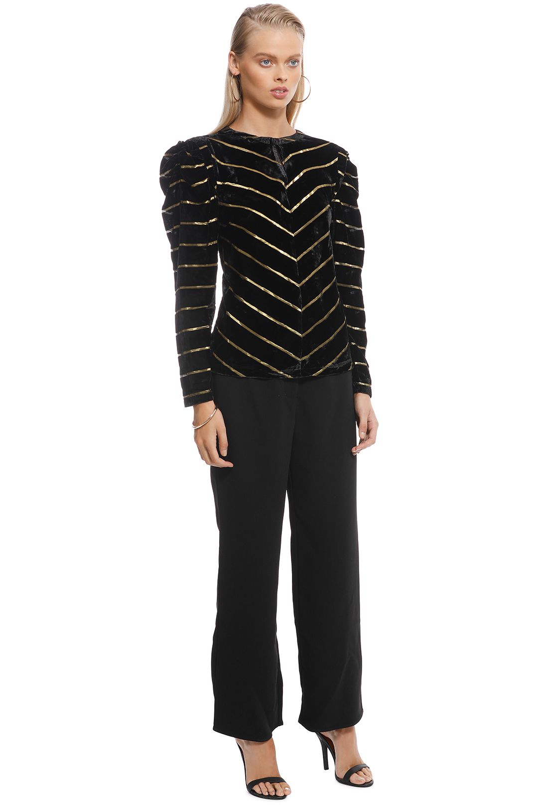Ministry of Style - Twilight Stripe Top - Black Gold - Side