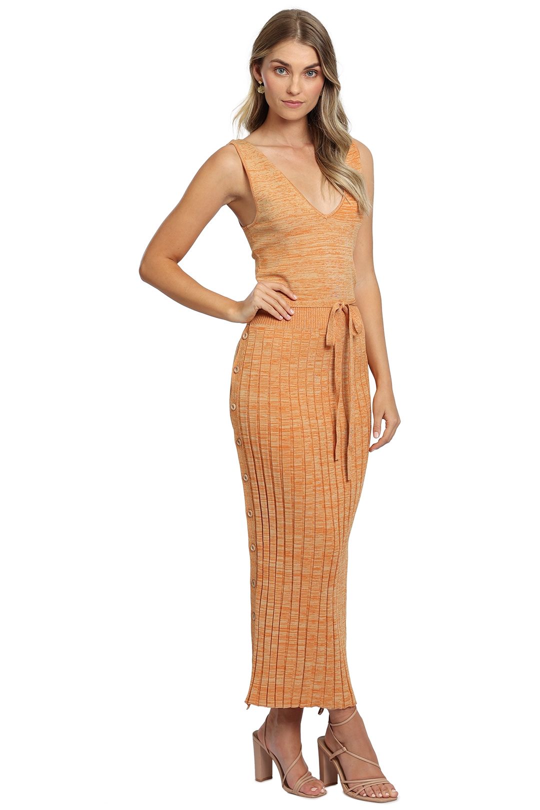Hire Retrospective Knit Midi Dress in Citrus Ministry of Style