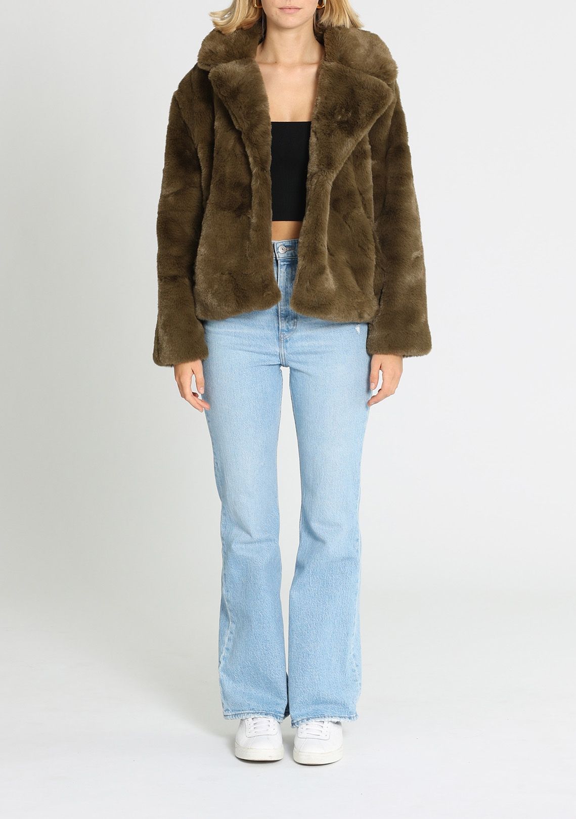 Hire Faux Fur Jacket in Green Mink pink GlamCorner