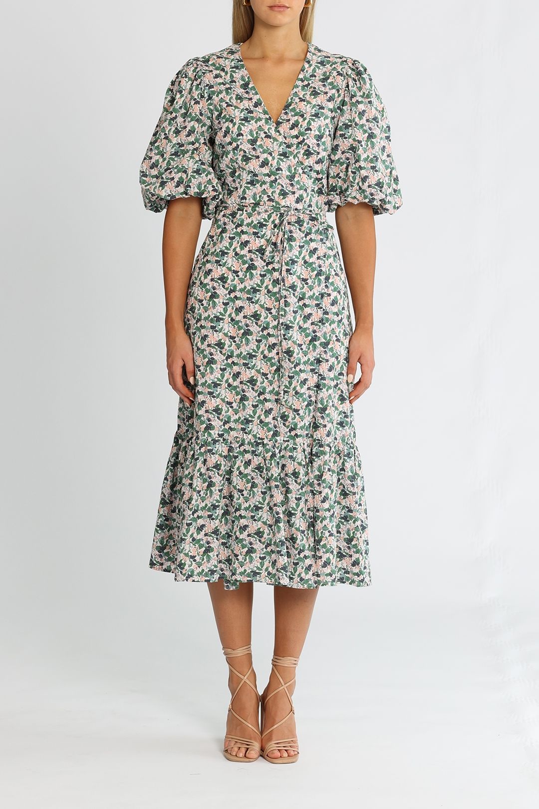 Mink Pink Fruity Wrap Midi Dress Print