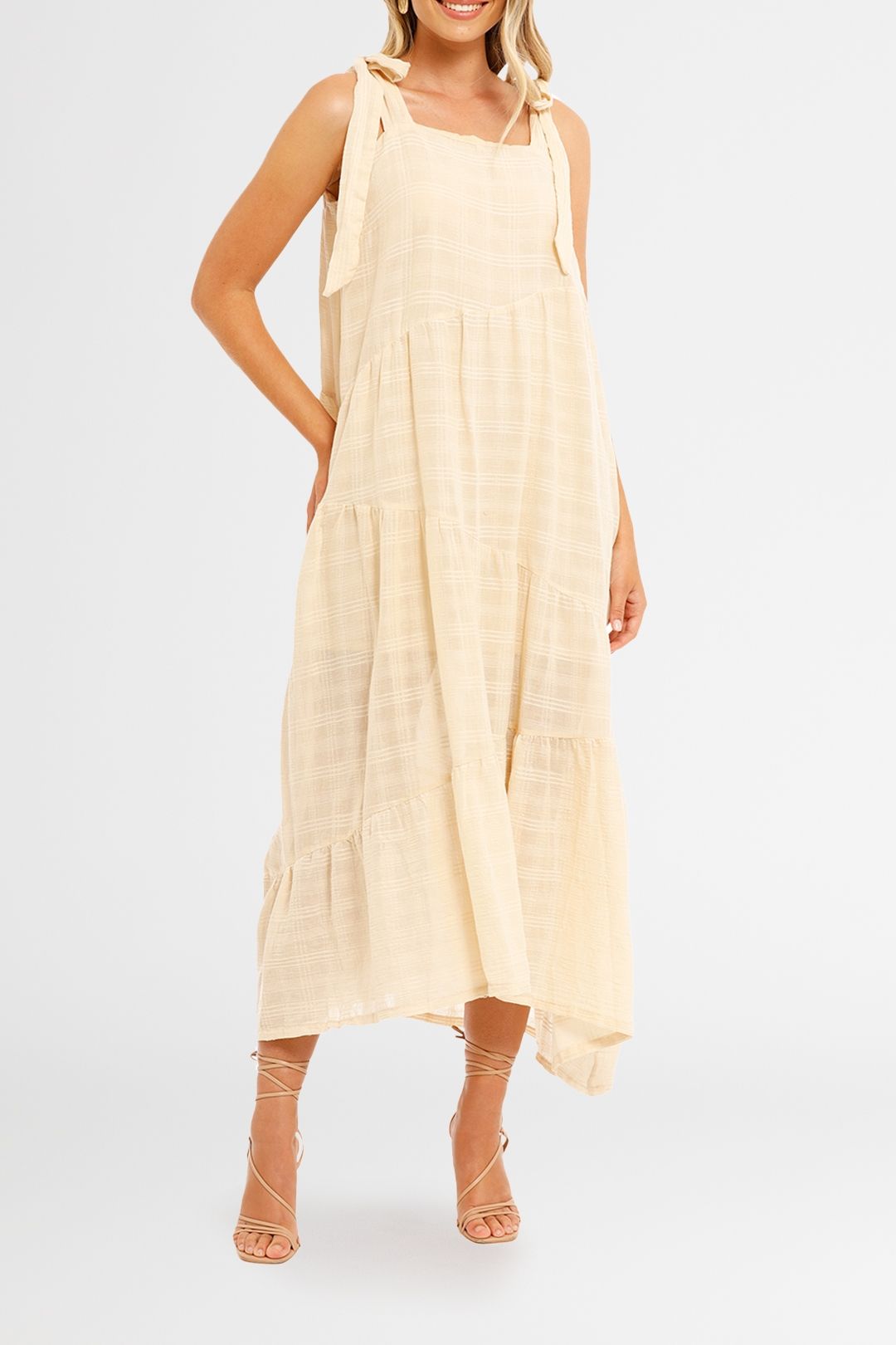 Mink Pink Liberation Tiered Midi Dress tiered