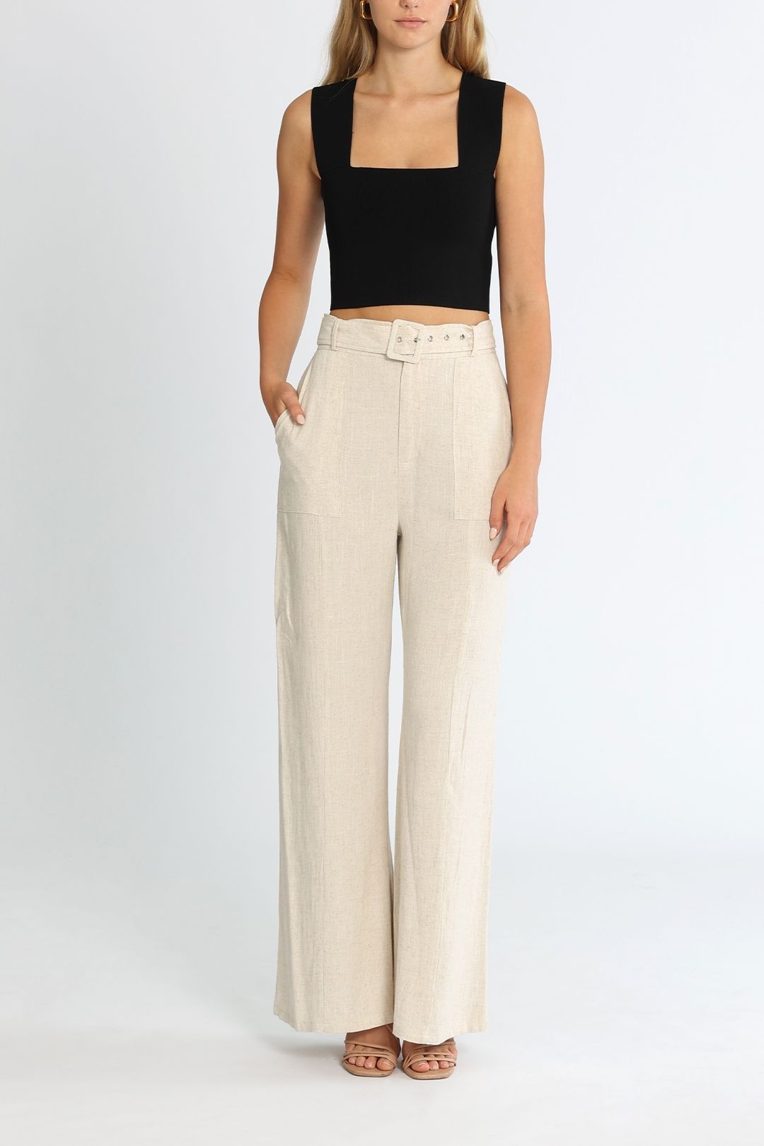 Mink Pink Northern Belted Trouser Natural