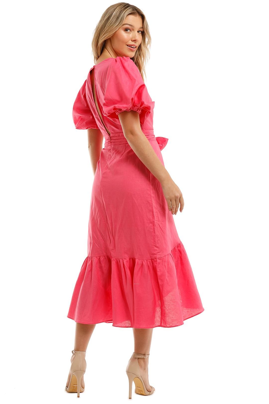 Wrap frill midi dress cheap