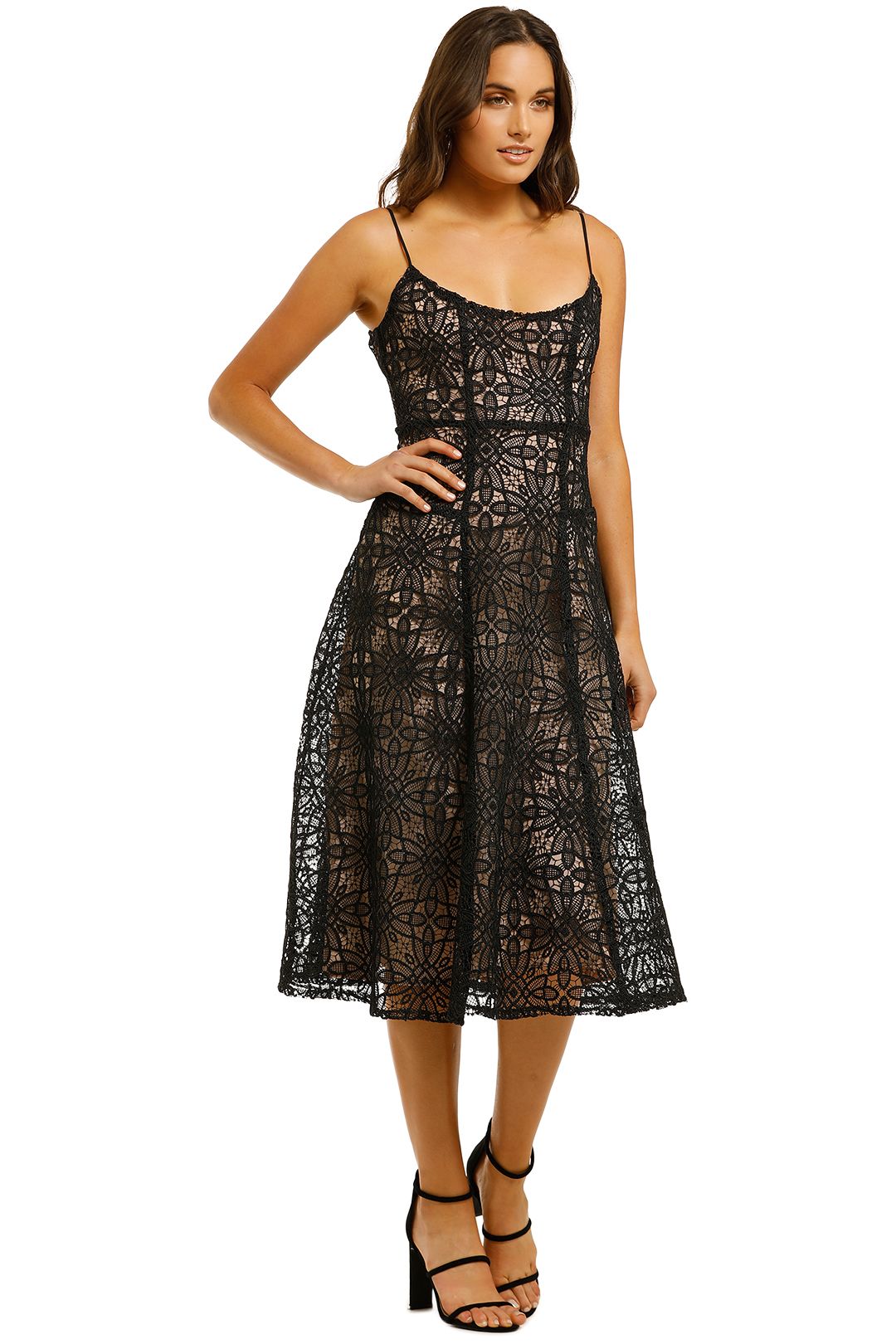 Marzia Dress in Black by Misha for Hire | GlamCorner