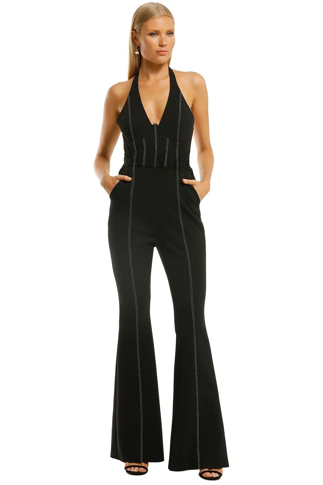 Misha-Sharlene-Pantsuit-Black-Front-No-Belt