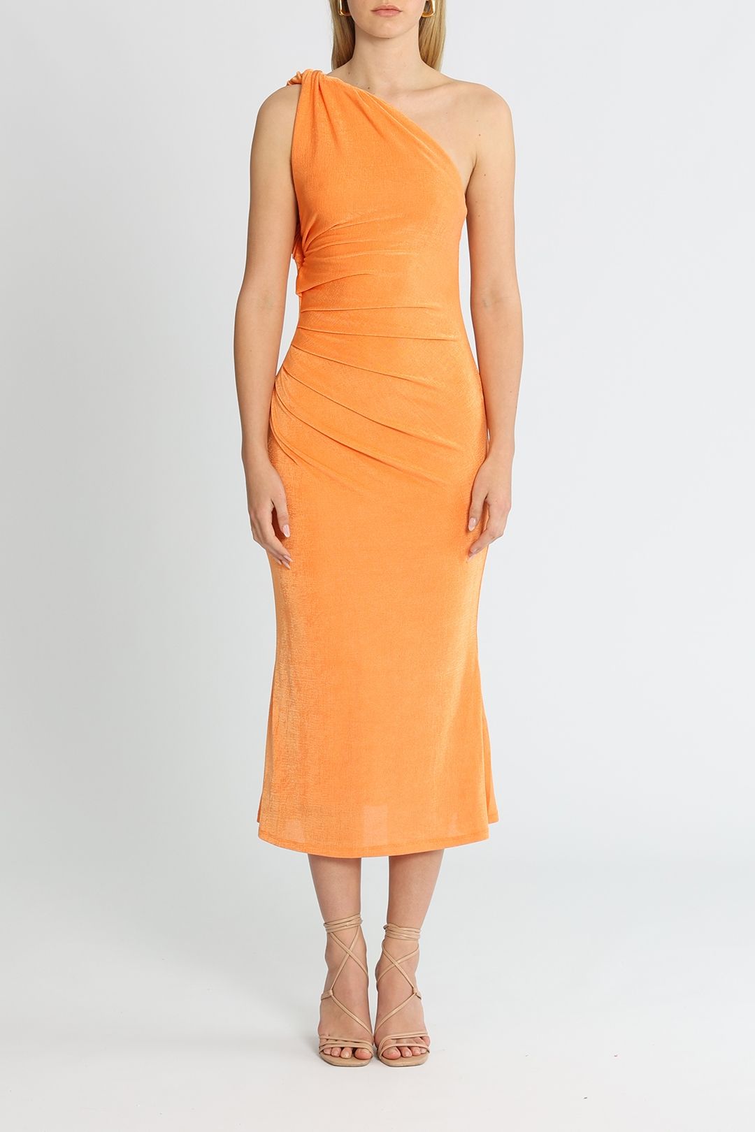 Misha Dune Dress Asymmetrical Neckline
