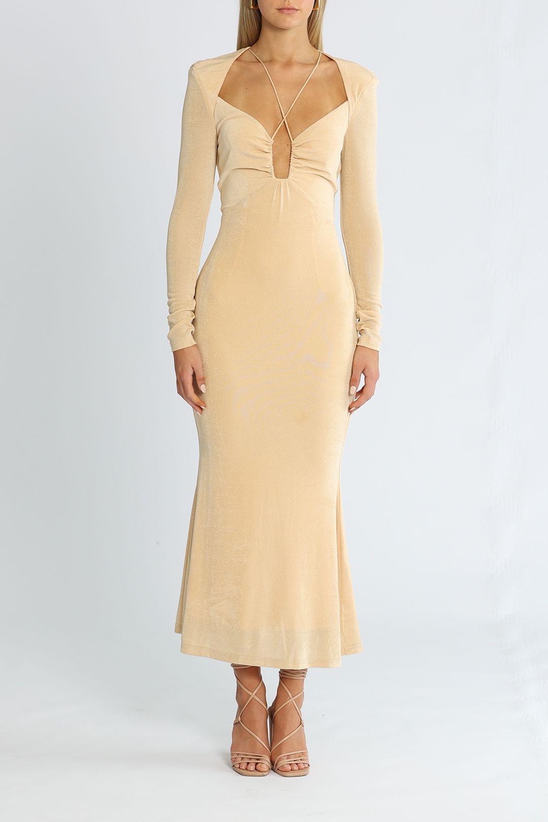 Misha Engracia Dress Champagne Midi