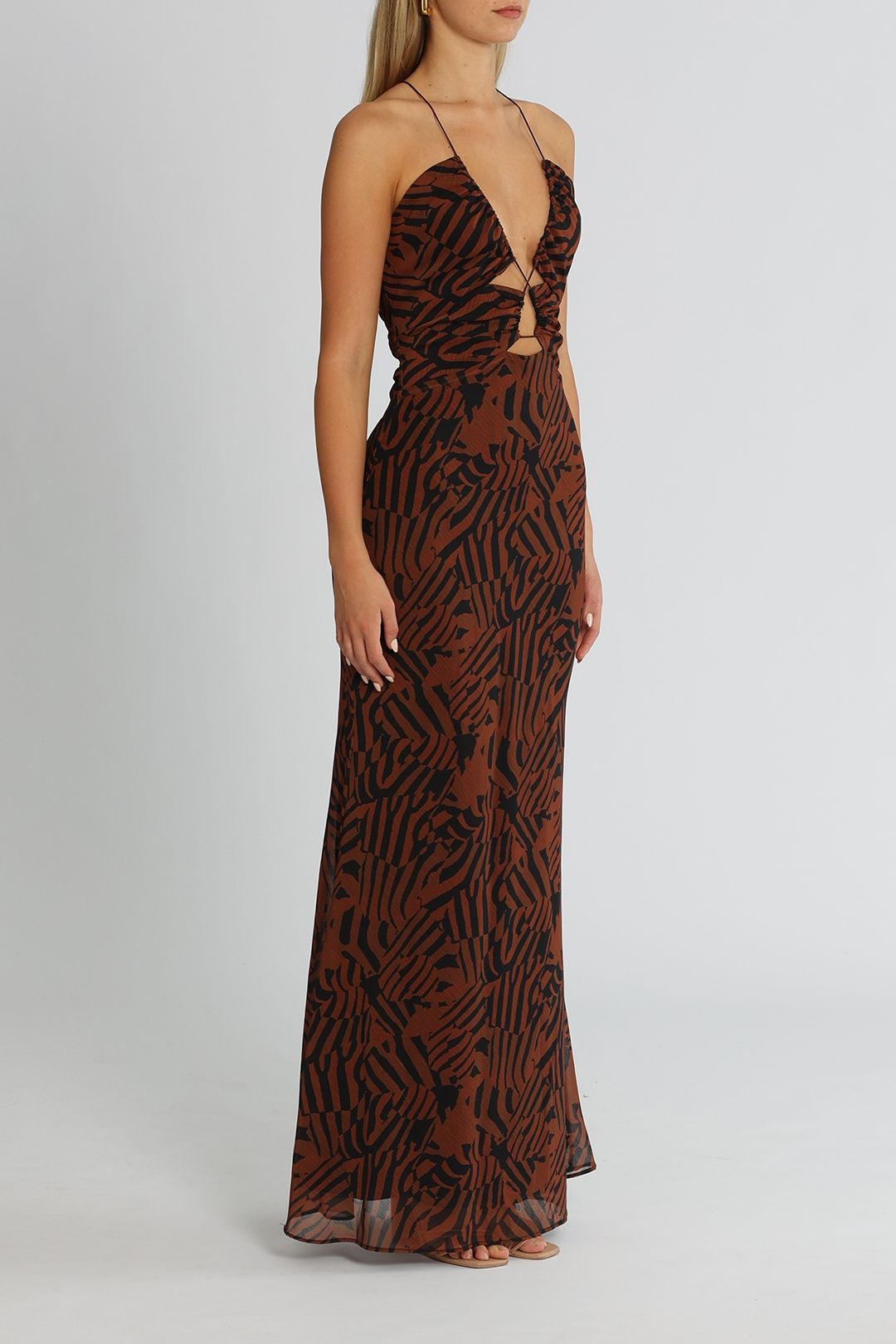 Misha Lynette Dress Mosiac Zebra Cutout