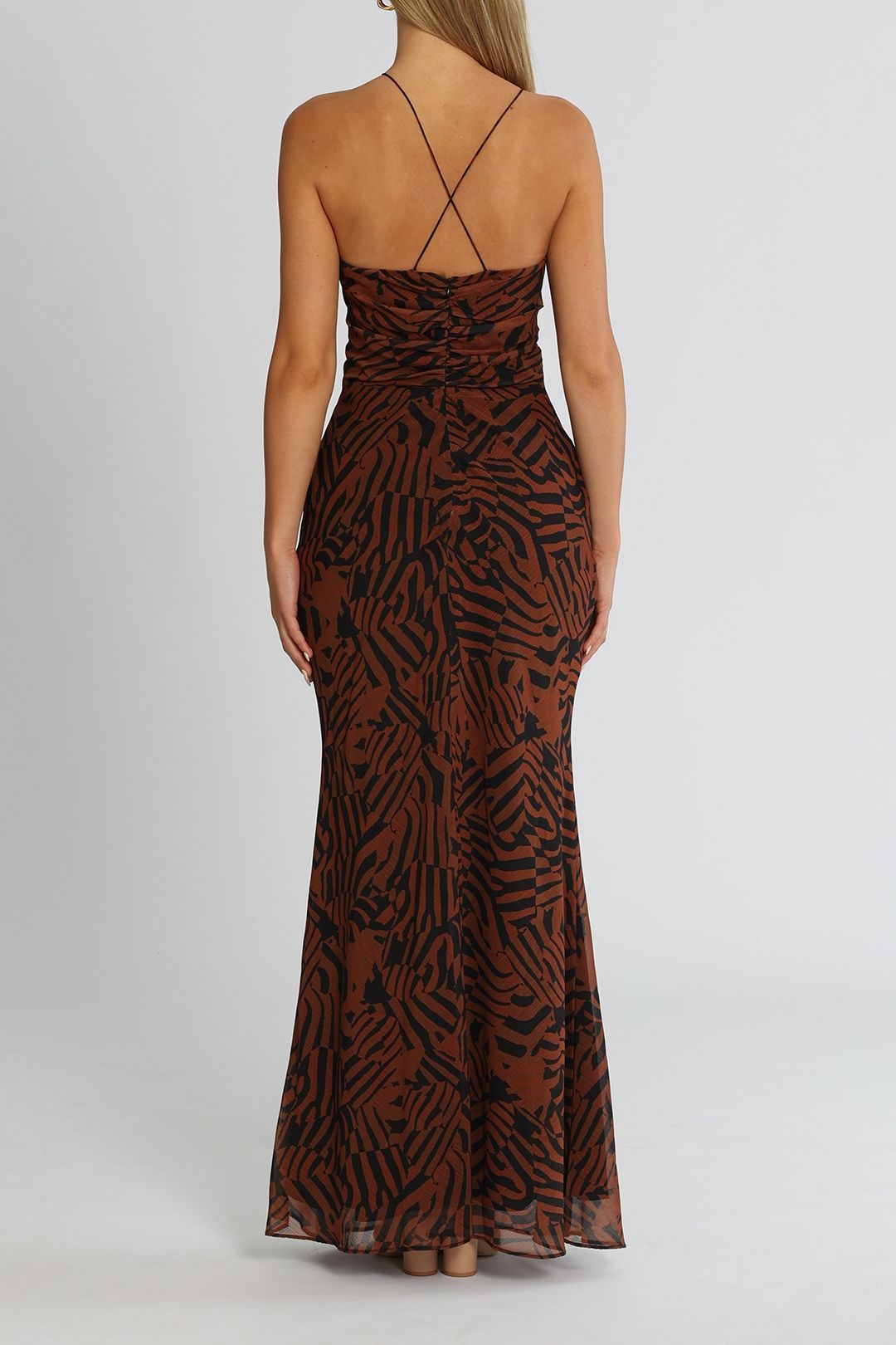 Misha Lynette Dress Mosiac Zebra Plunge