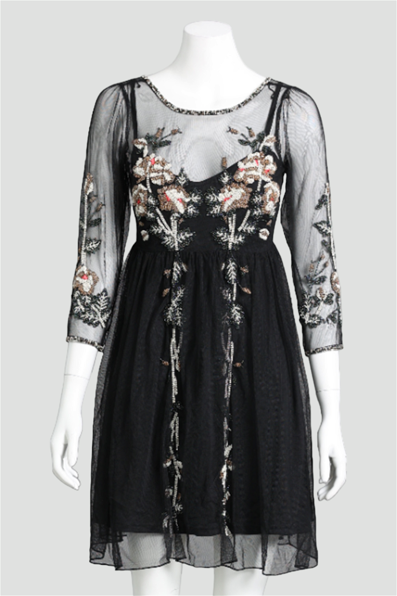 Buy Beaded Mesh Black Cocktail Dress Miss Selfridge GlamCorner