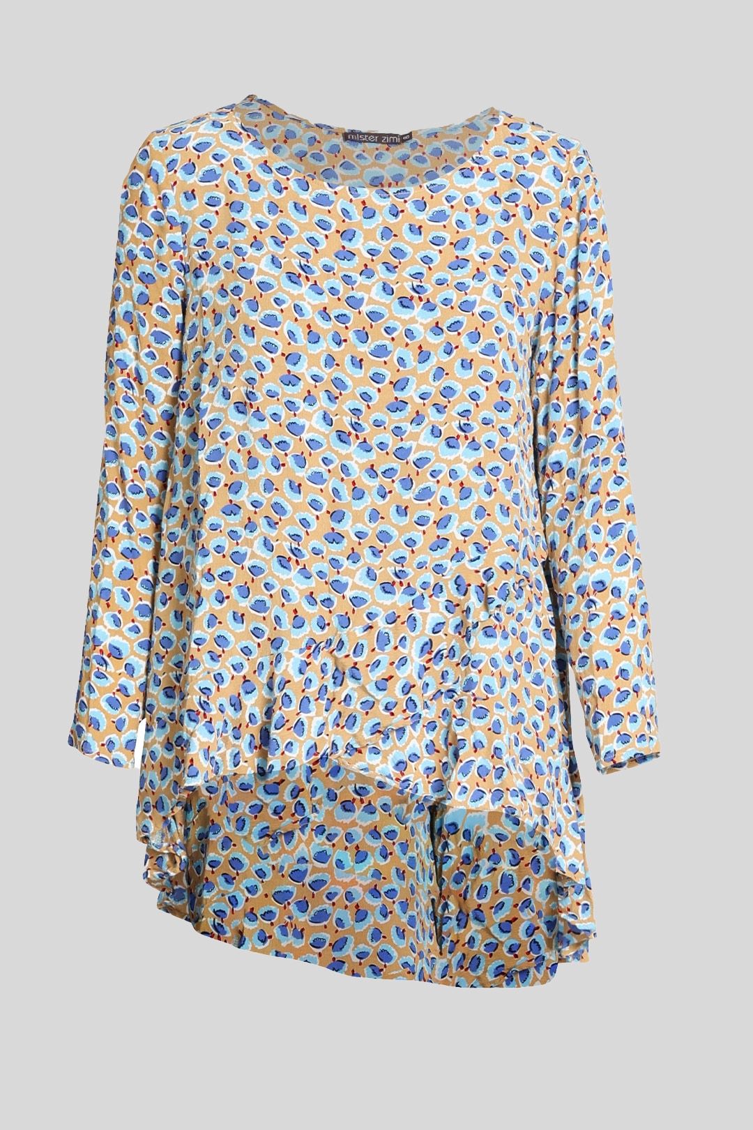 Mister Zimi - Peacock Print Louise Long Sleeve Top