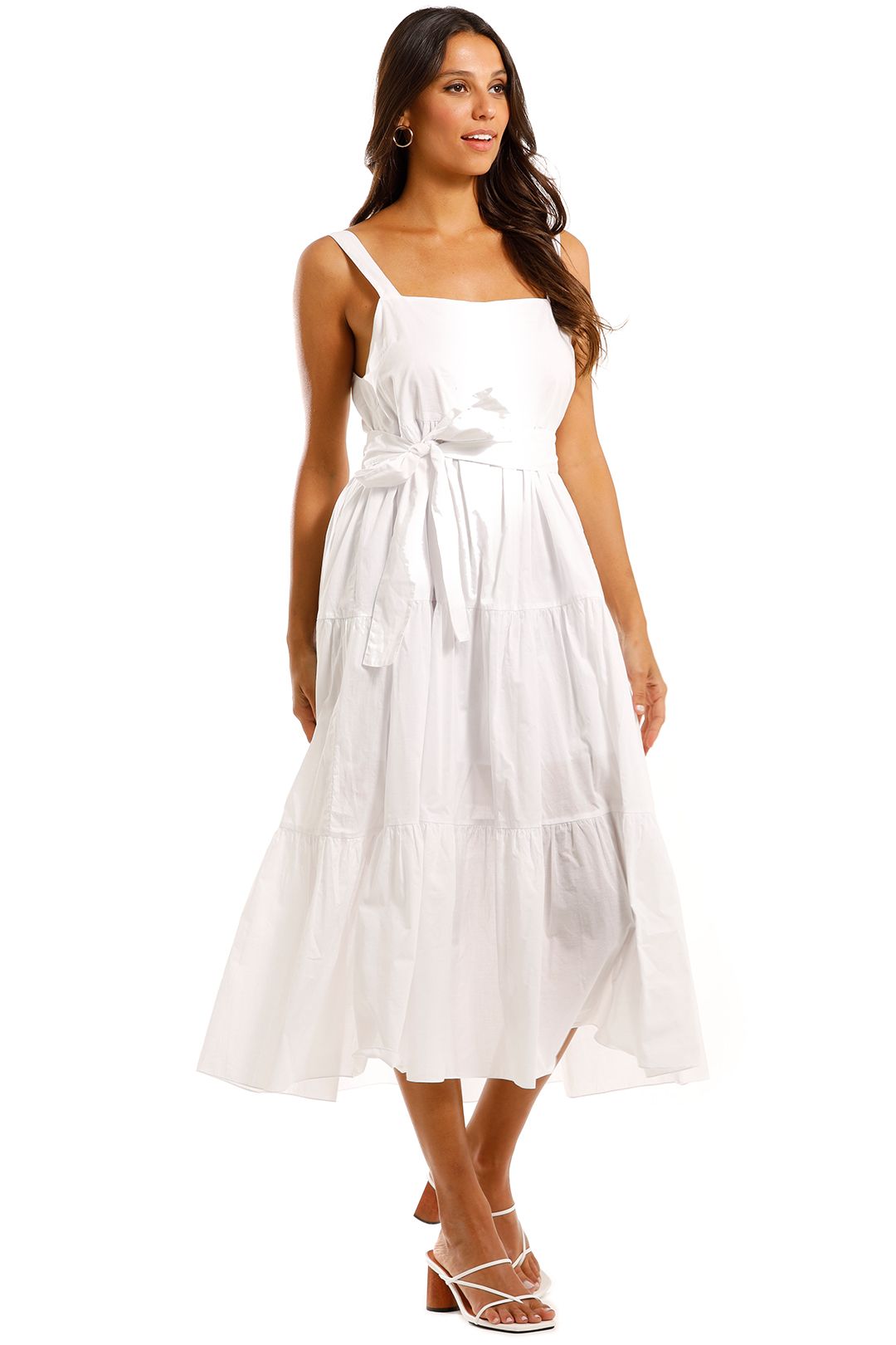 Flora Midi Dress White MLM Label GlamCorner